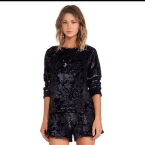 JOA Long Sleeve Sequin Top